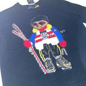 Polo Bear Sweater Crewneck Black Women’s Cotton Small